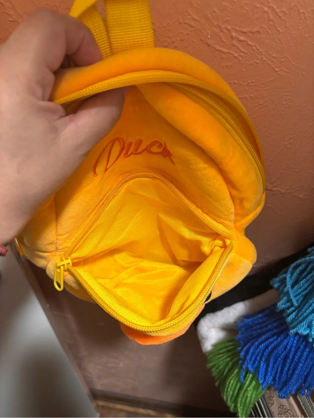 Yellow Plush Duck Backpack